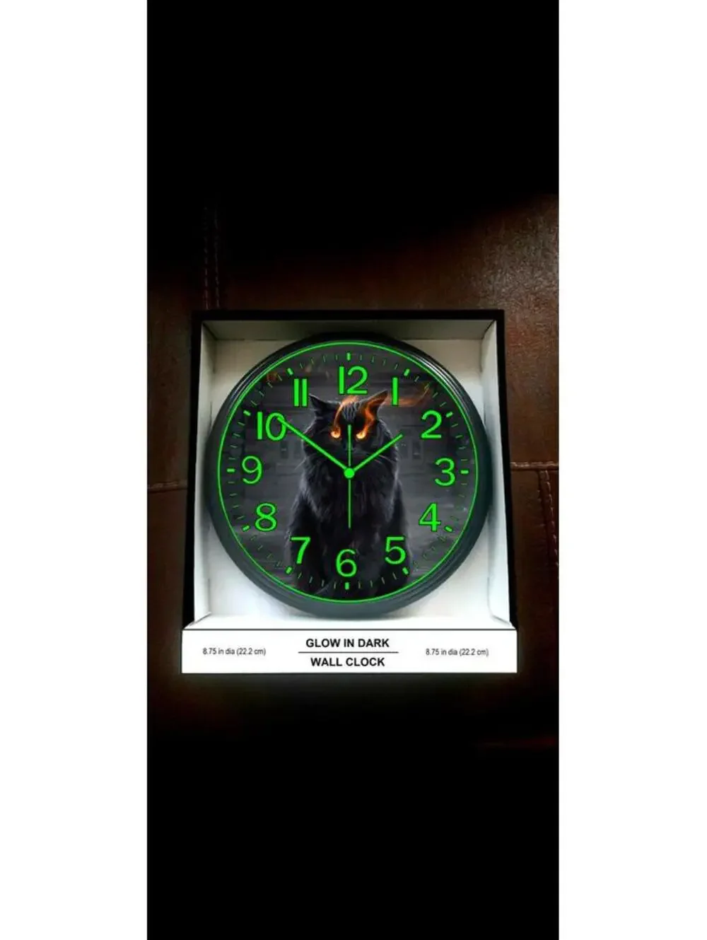 Glow in the Dark Wall Clock Cat Fairy Mystikal Angel Glow Clock